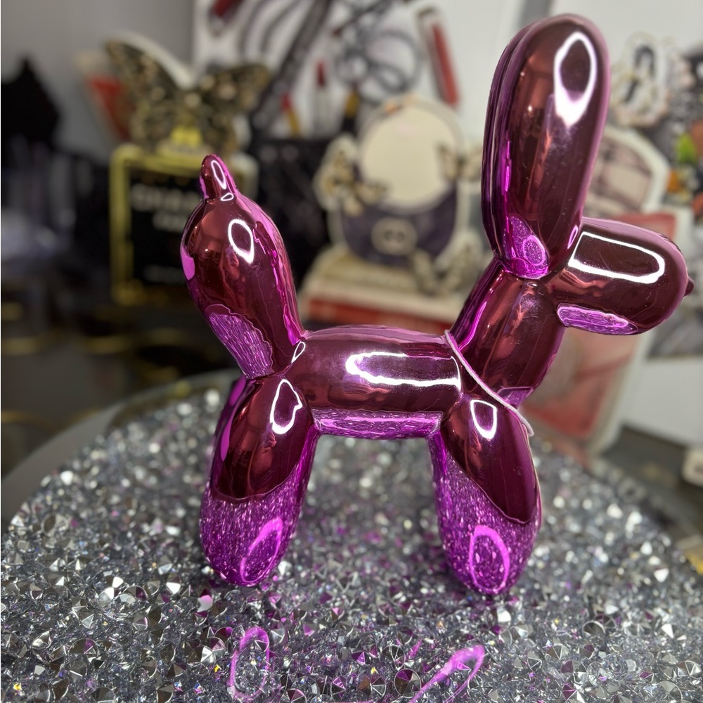 Metallic Pink Balloon Dog Sculpture - Picture 5 of 13